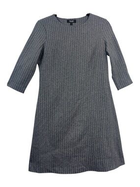 Rachel Rachel Roy Grey Pinstripe Knit Dress 4 Minimalist Office Career Workwear